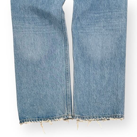 Agolde Light Blue Distressed Straight Leg Jeans - Picture 13 of 15